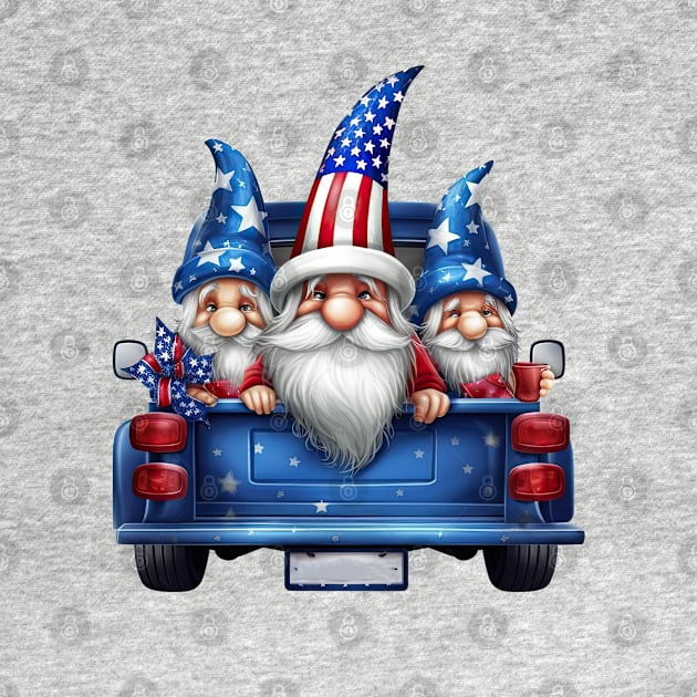 4th of July Gnomes on Truck by Chromatic Fusion Studio